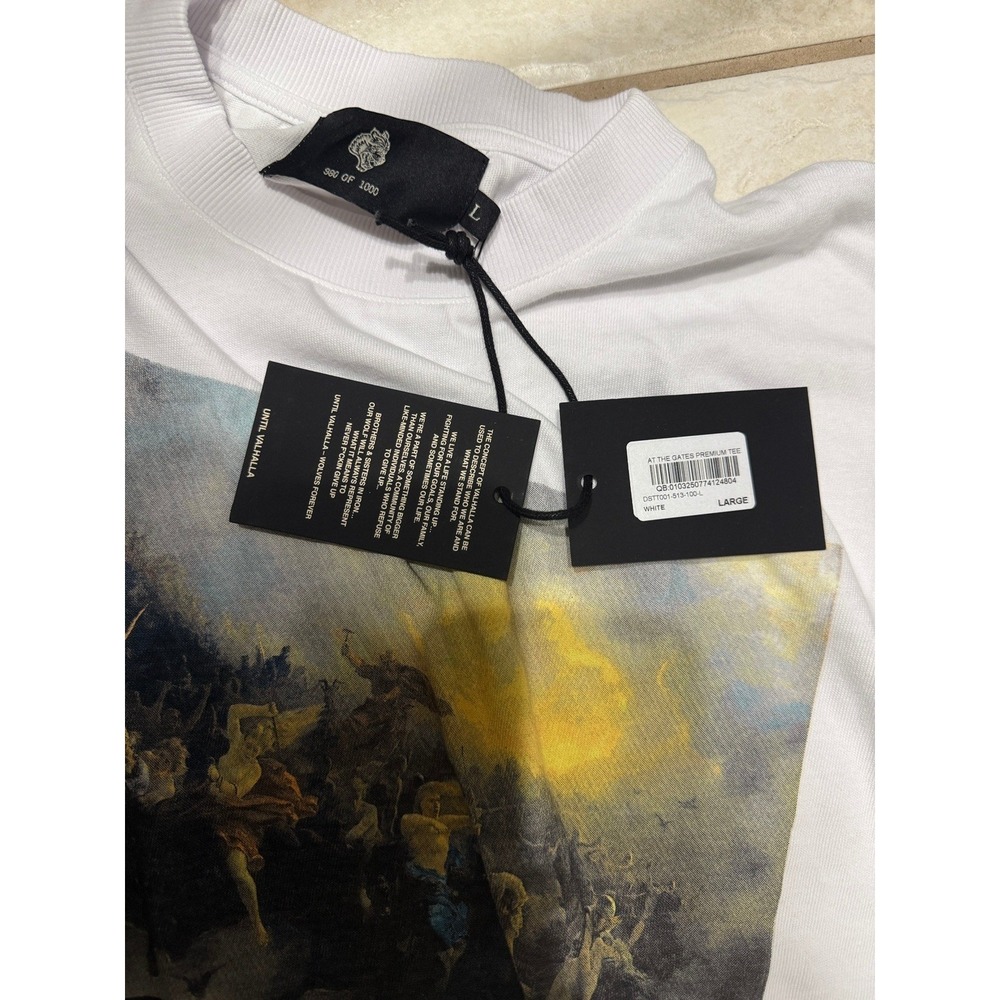 Darc Sport Wolves At The Gates Premium Tee White Graphic T-Shirt Men's Large NWT - Picture 2 of 2